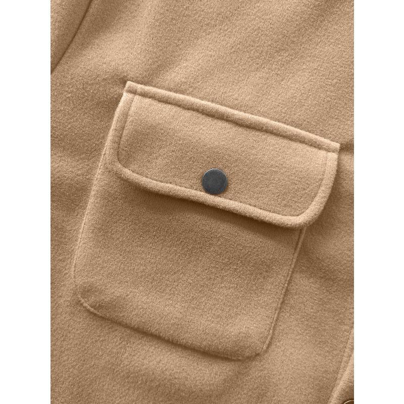 Men's Solid Color Loose-Fit Corduroy Collared Button-Up Jacket.