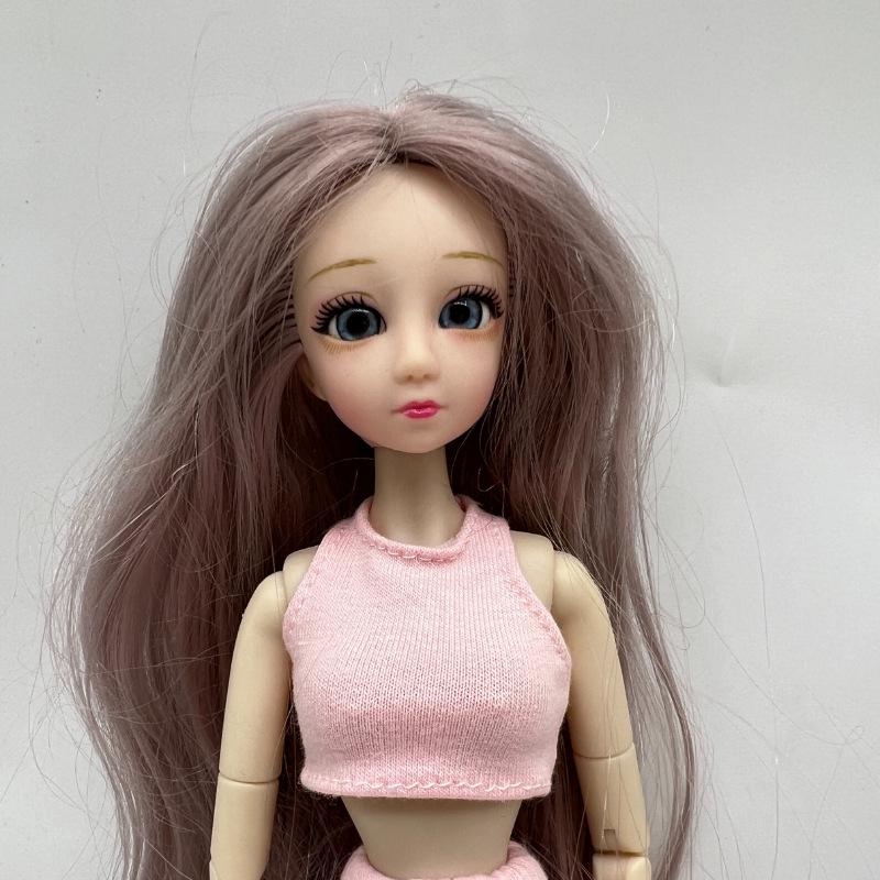 6-Point Doll Sportswear Outfit: 30cm Barbie Vest & Pants Casual Clothes