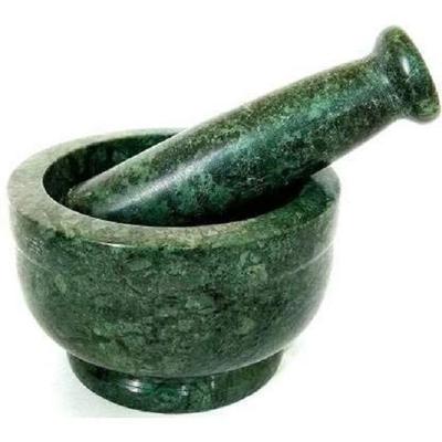 Mortar and Pestle Set, Kharad, Masher Spice Mixer Okhli and Musle Kharal for Kitchen 4 Inches, Green Colour