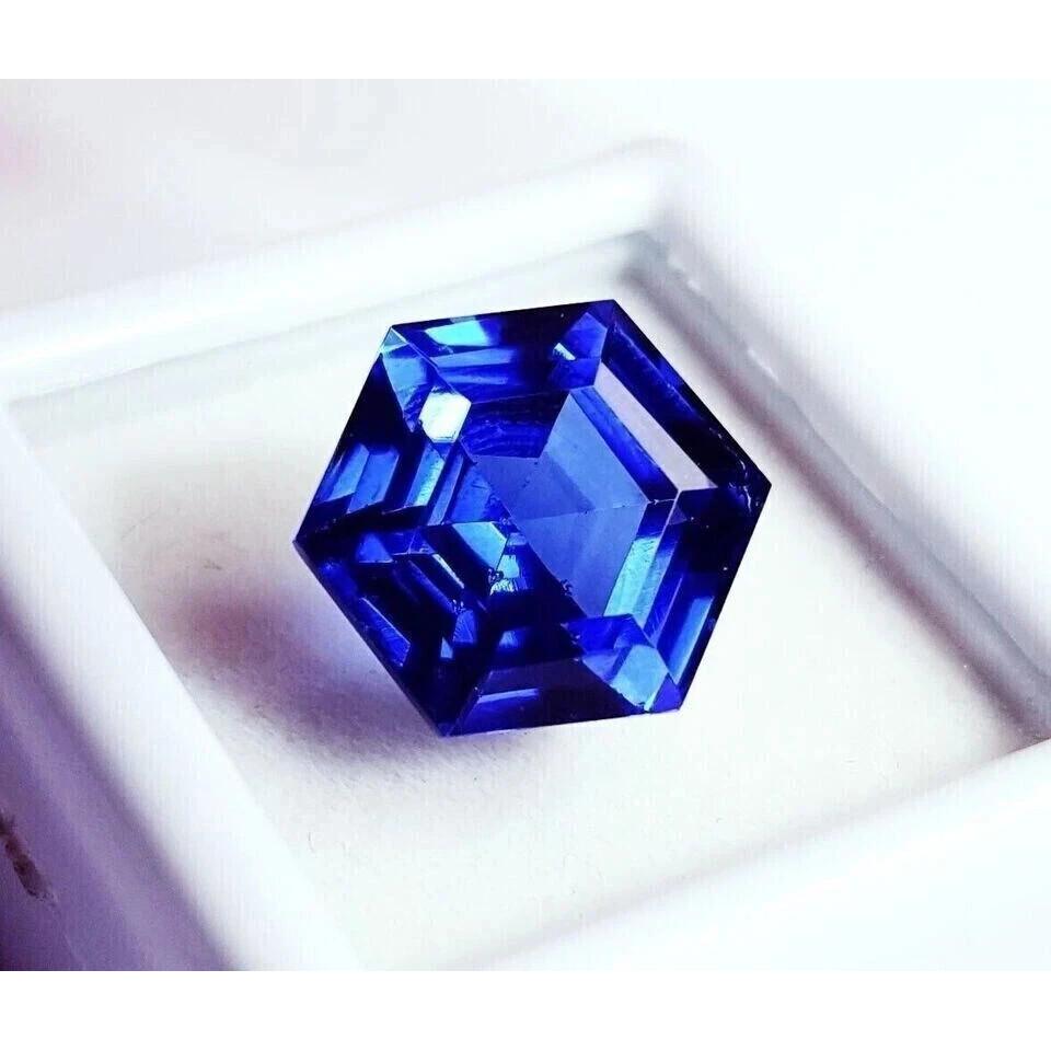 35 Ct Natural Blue Sapphire Hexagon Cut Flawless Certified Loose Gemstone