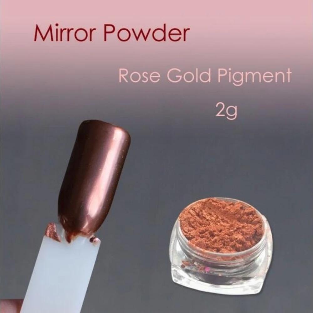 Ultrafine Rose Gold Nail Powder Mirror Nails Glitter Powders Chrome Pigment Womens Fashionable Sexy Nailing Art Accessories