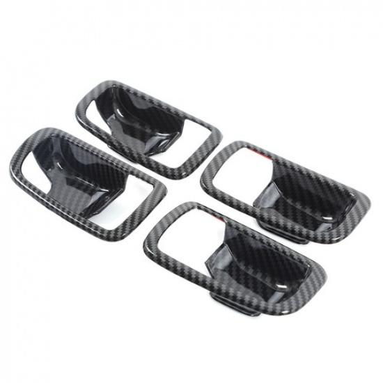 ABS Carbon Fiber Inner Door Handle Bowl Trim For Mitsubishi Outlander 13-21