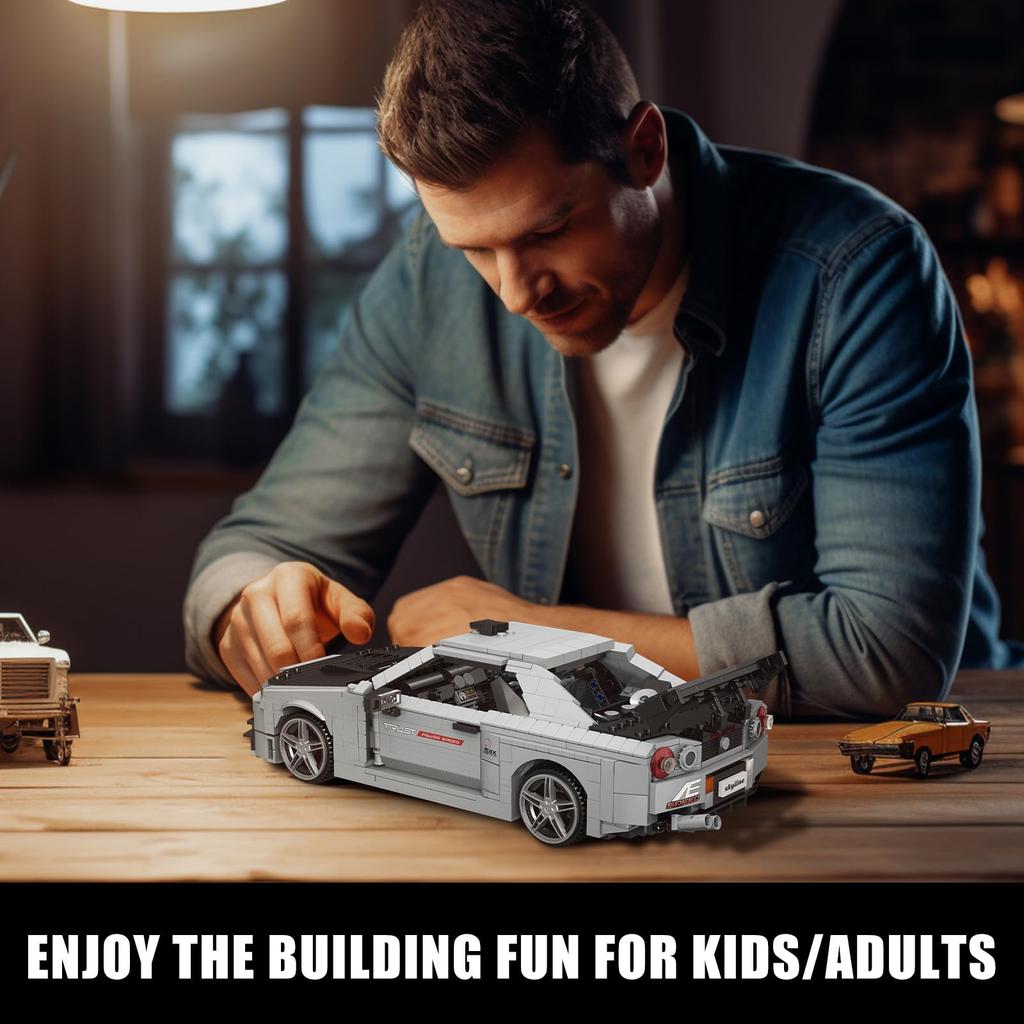 Mould King 10113 Science and Technology Sports Car Building Block Kit, 1471-Piece Model Car Kit, Toy Car, Racing Car Gift for Kids (Static Version)
