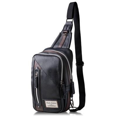 RONDE Crossbody Bag with Mesh Shoulder Body Large Crossbody Bag for Men [Leather Back] Bag, Bag, One-Shoulder Bag, Capacity,