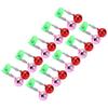 10 Pcs Fishing Rod Alarm Dual Alert Bells Fishing Bells Clips with 2 Holes of Different Sizes for Night Fishing
