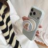 Small Fresh Isn't Blue Polka Dot Magnetic Case, Suitable for Apple 17promax Mobile Phone Case iPhone16 Bear Bracket 15promax.