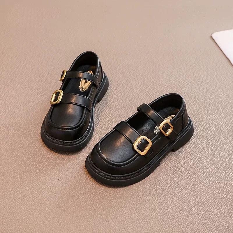 Girls shoes Children's princess small leather shoes 2025 spring and summer new loafers black soft-soled British spring single shoes