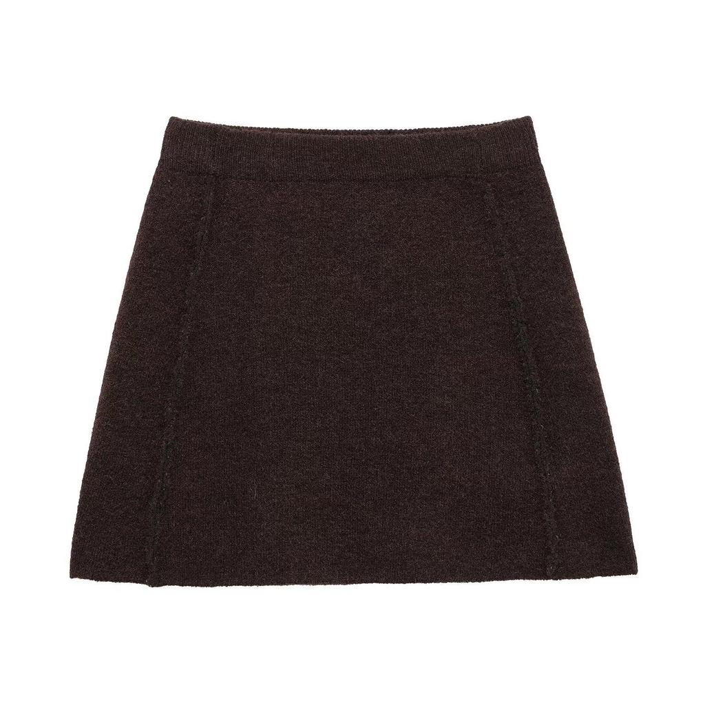 2024 Winter Women's European & American Style Round Neck Long Sleeve Knitted Cardigan & Half Skirt Set