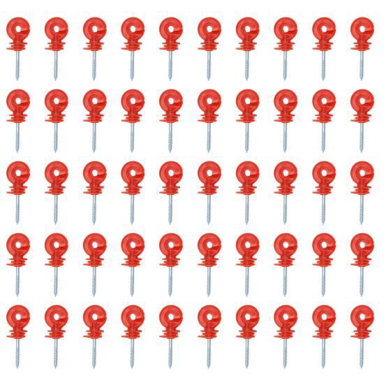 

50 шт. изоляционный винт для забора, непромокаемый солнцезащитный пластиковый стальной электрический забор, изоляторы для электронного забора, красный