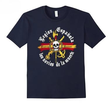 Spanish Army Death Kiss Series Embroidered Tshirt Casual Streetwear L
