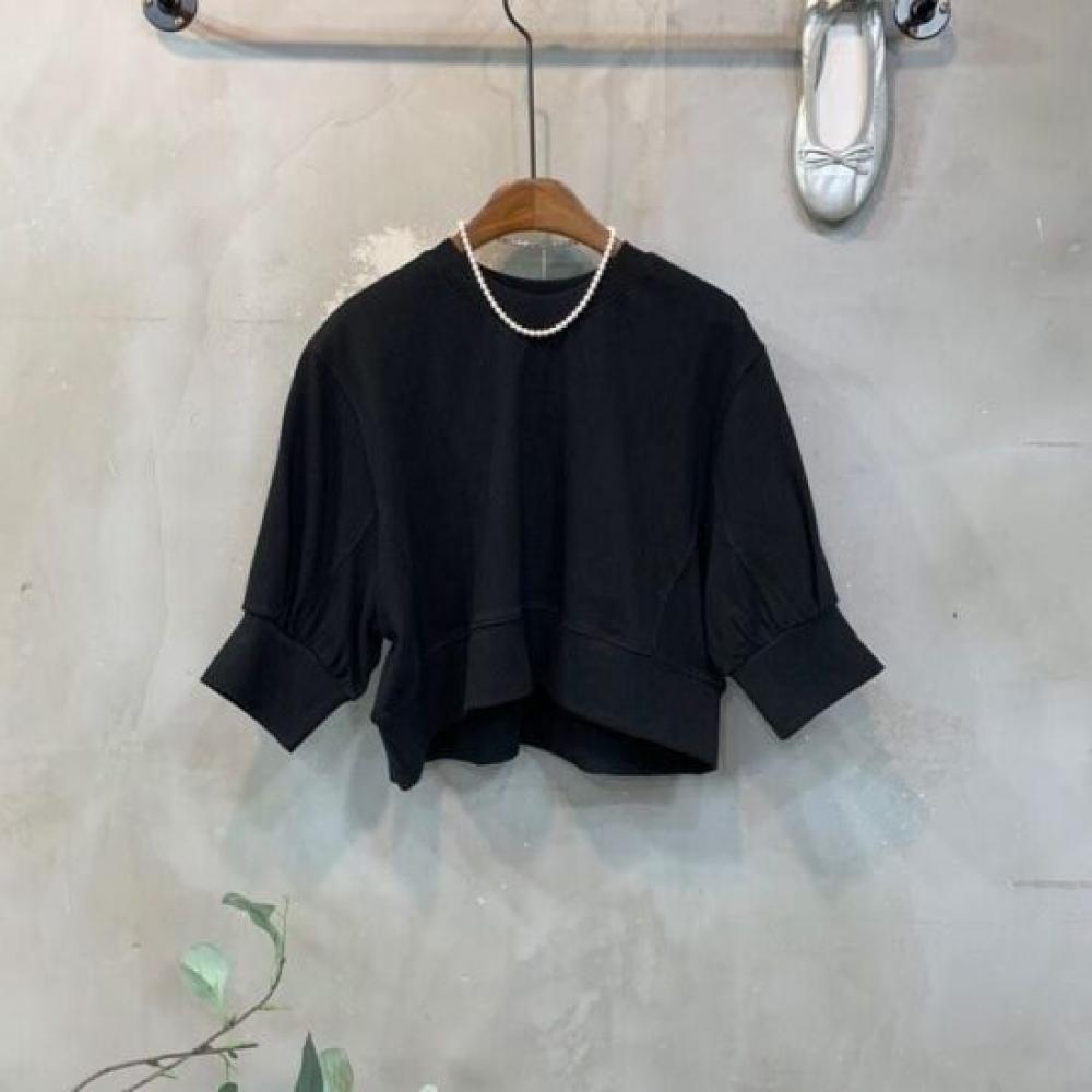 C S In The Room Mono Cut Crop Tulip Sleeve Short Sleeve 4Color