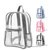Women Backpack Double Shoulder Straps Waterproof Large Capacity See Through Wear-resistant Storage Anti-scratch PVC Transparent Backpack Travel Supply