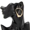 Unregelmäßige ovale gehämmertes Creolen Ohrringe Damen Gold/Silberbeschichtete Legierung Hängeohrringe Vintage Statement Schmuck Party Hochzeitsgeschenk