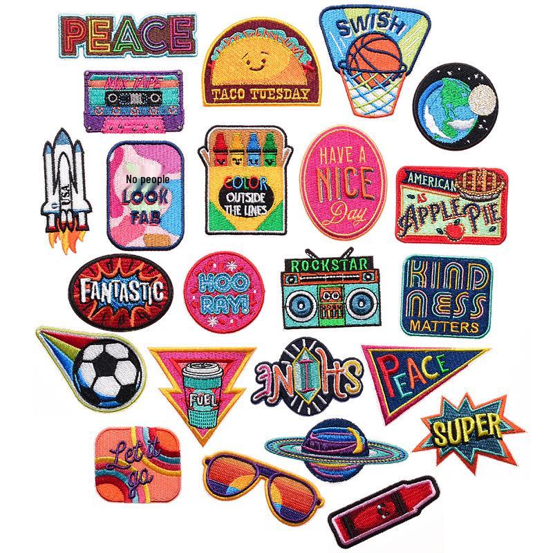 American Style Cartoon Rocket Basketball Embroidered Clothing Patch