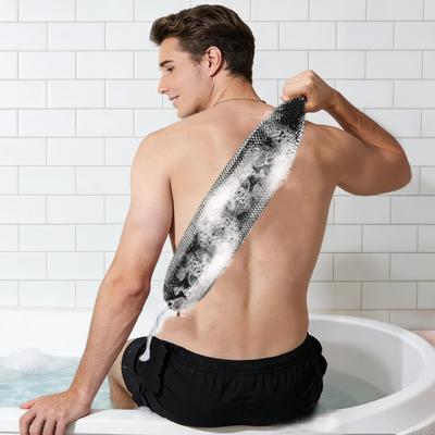 Eksfolierende Badesvamp Nett Kroppsskrubb Håndkle Skånsom Eksfoliering Hurtigtørkende Nettsvamp med Hengesnor Spa Dusjtilbehør