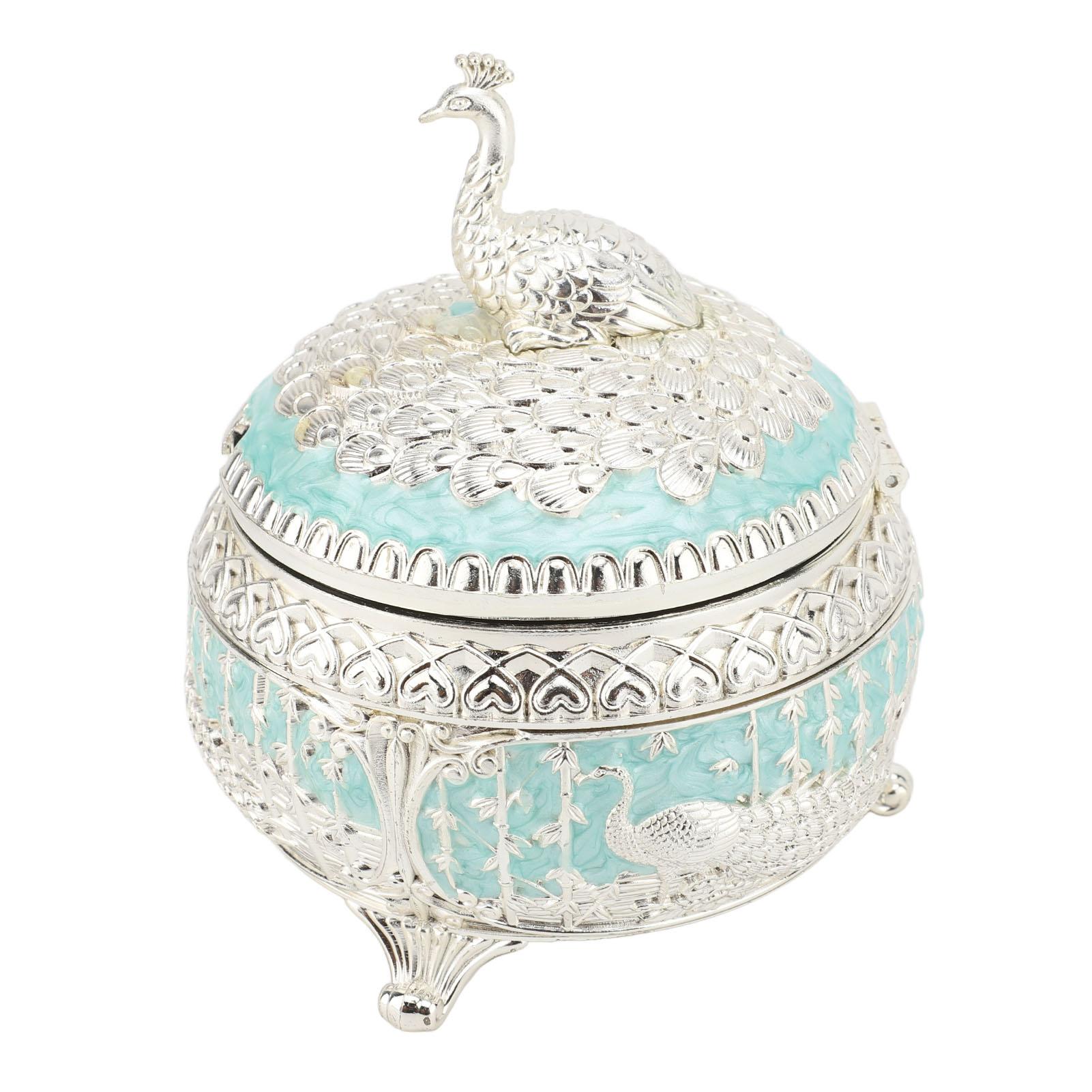 

Sugar Bowel Alloy Pcock Pattern Exquisite Jar for Home Kitchen Dining Table Decor