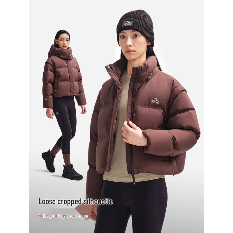Pelliot Women's 800-Fill Goose Down Hooded Short Jacket