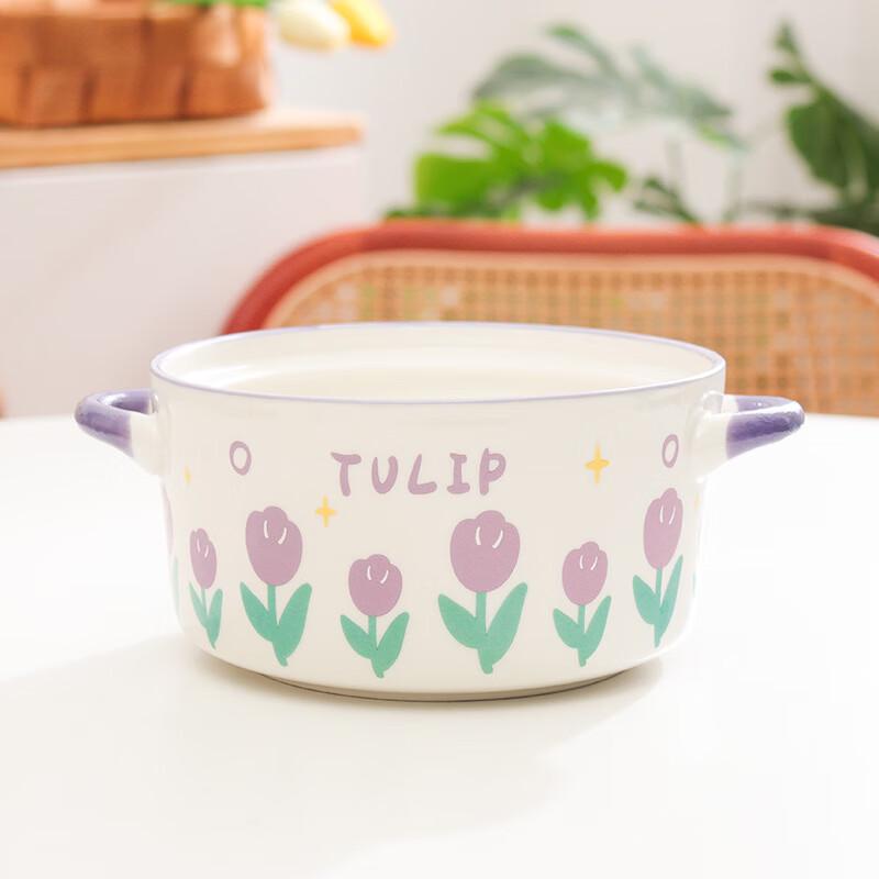 ZISIZ Tulip Double-Handle Instant Noodle Bowl