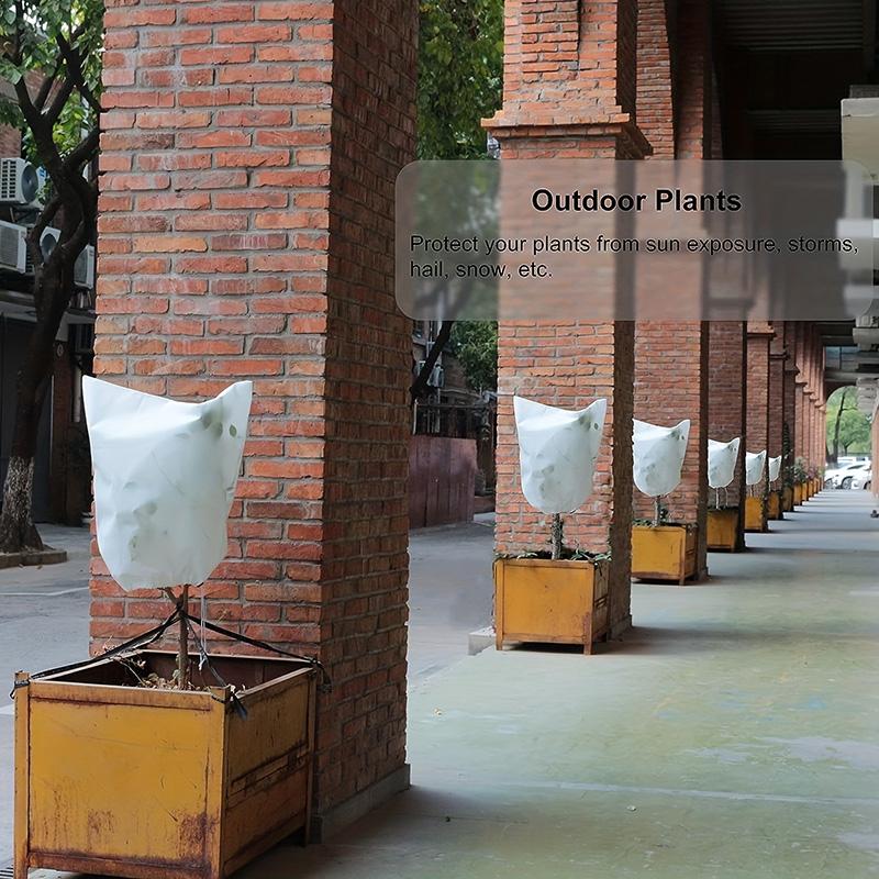 Plant Cover Winter Tree Antifreeze Frost Cover Garden Yard Plant Cold Proof Non-woven Fabric Drawstring Zipper Bag Multiple-Size