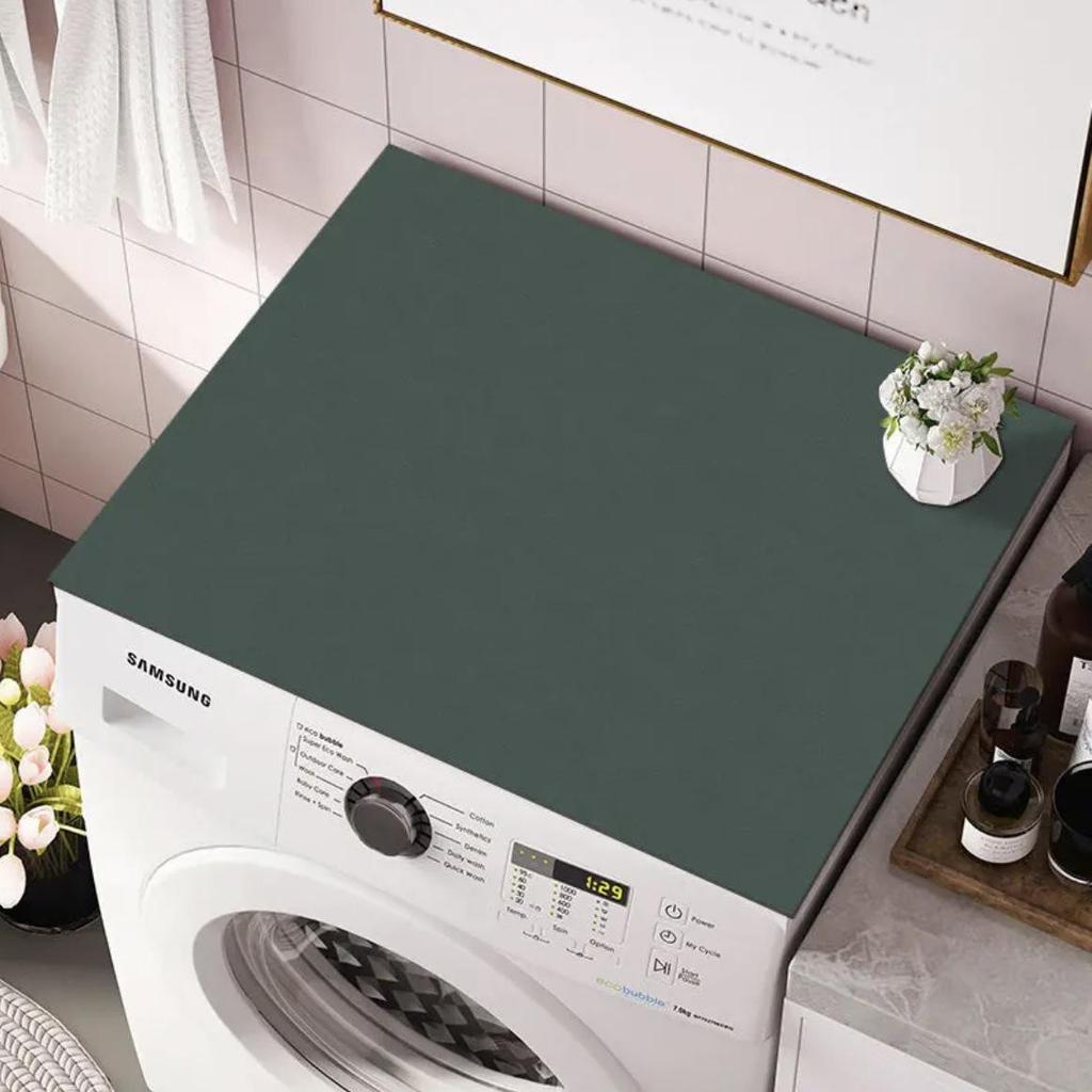 Solid Color Washing Machine and Refrigerator Dust Cover: Diatom Mud, Absorbent, Non-Slip, Dirt-Resistant Mat