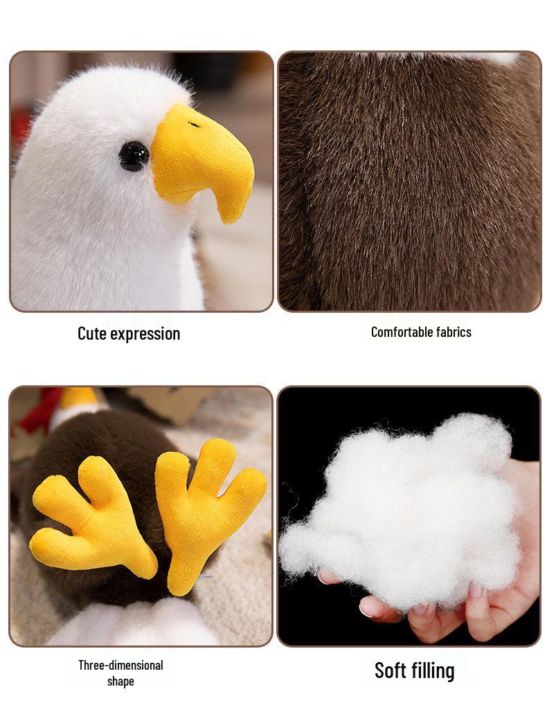 Peluche Aigle - Adorable Poupée Oiseau de Paix pour Cadeau d'Anniversaire ou Ornement de Décoration Intérieure