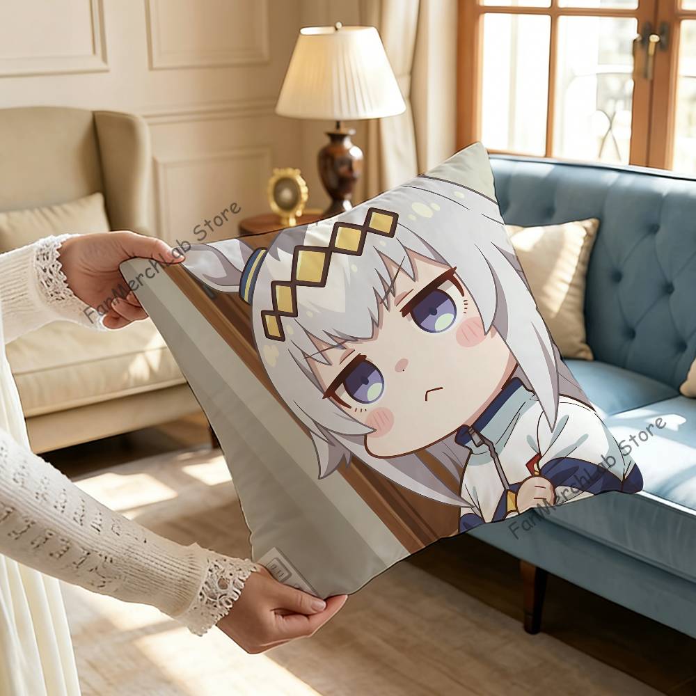 PPretty Anime DDerby OOguri CapS Cushion For Bedroom Car Coffee Shop Room and Living Room Sofa Decorative Pillow Cover Case