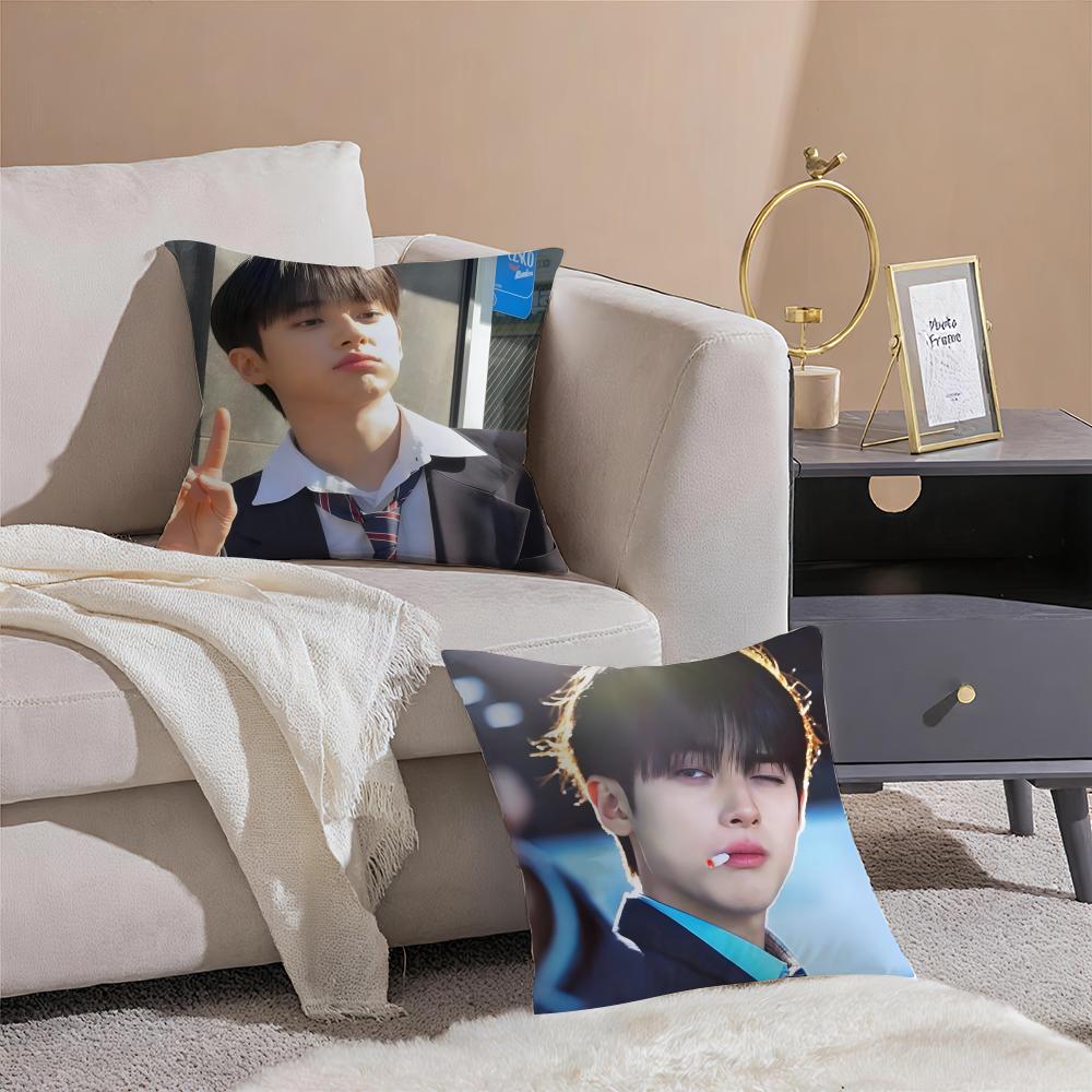 Hot Handsome Kpop KKim Min KKyu Cushion Cover Pillowcase Short Plush Invisible zipper Room Sofa Cushion Cover