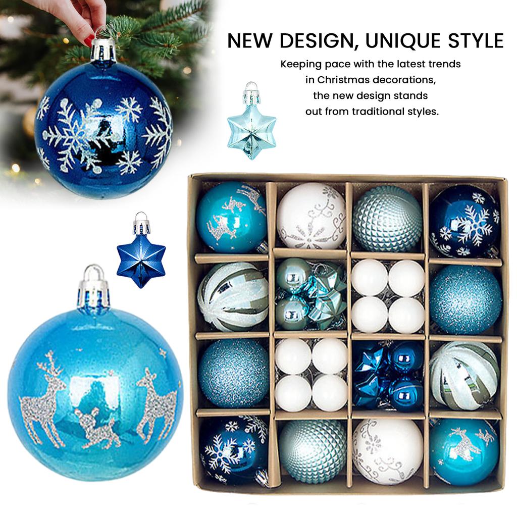 44Pcs Christmas Ball Ornaments Plastic Christmas Tree Ornaments Christmas Decorative Balls for Christmas Tree Decorations