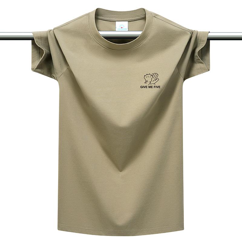 Herren Plus Size Baumwoll-T-Shirt Einfach Rundhalsausschnitt Kurzarm Locker Atmungsaktiv Sommer Freizeit Oberteile M-6XL