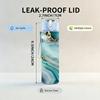 1PC Teal Gold Geode Marble Pattern 750ml Color Plastic Sports Water Bottle Leakproof Flip Straw Lid Suitable for Sports Office Home Use