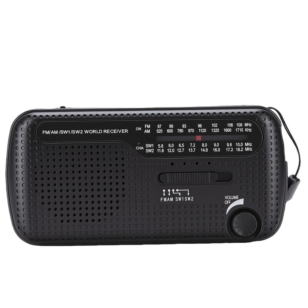 Portable Solar Radio NOAA Weather Hand Crank AM FM Shortwave Emergency Radio with LED Flashlight