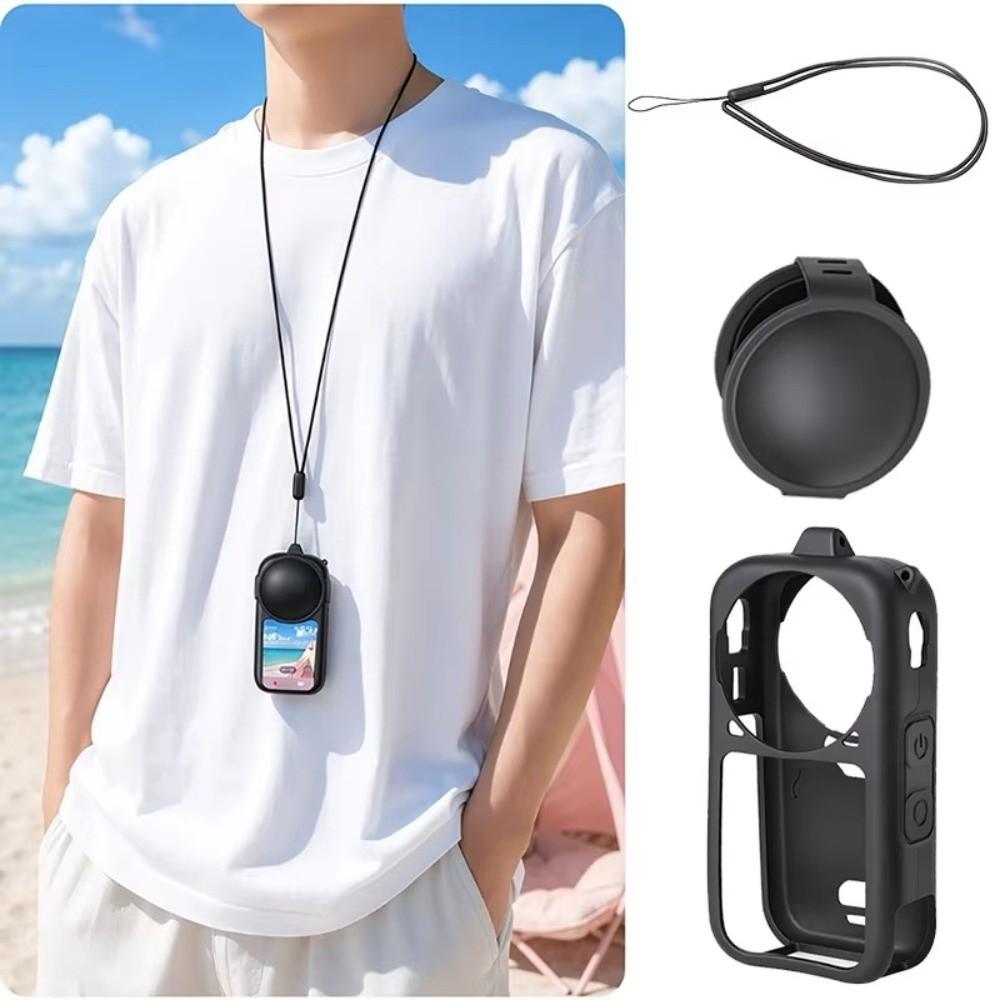 With Lens Cap Camera Body Cover Silicone Sleeve Skin Case for Insta360 X6 Action Camera Accessories