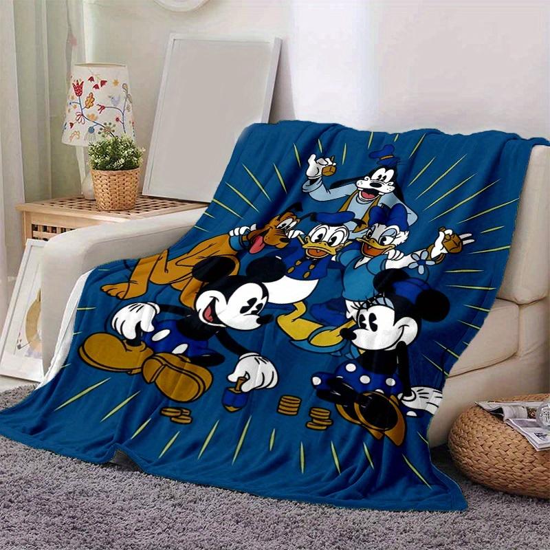 1pc. Disney Characters Plush Blanket - Cute Mickey Mouse, Minnie Mouse, Donald Duck, Goofy, Pluto - Soft Throw Blanket for Home Office Outdoor Gift 130cmx150cm