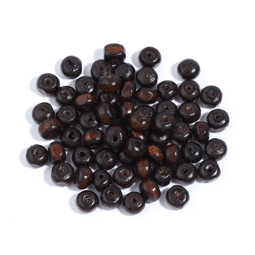 40-500pcs/lot Natural Wooden Beads Multisize Dark Brown Large Hole Loose Wood Bead for Jewelry Making DIY Bracelets Accessories