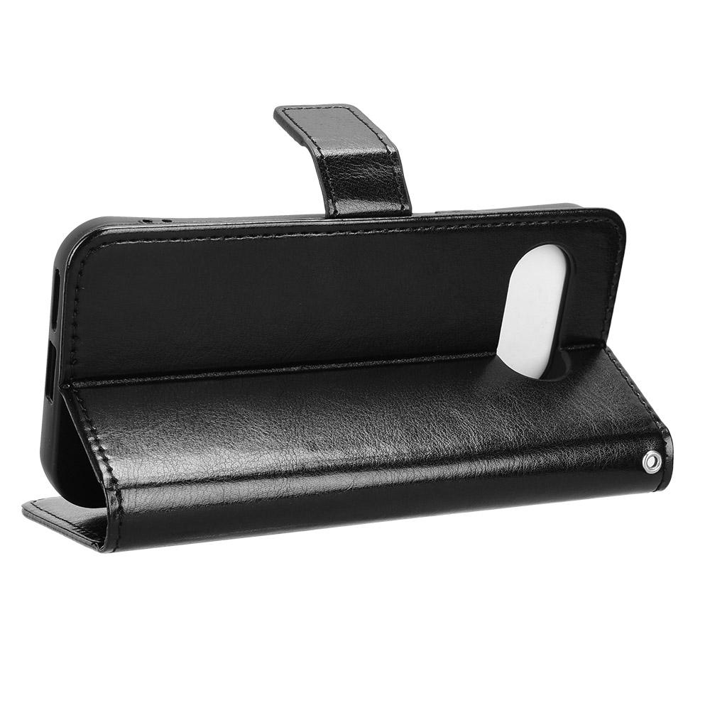 Para Google Pixel 9a Case Crazy Horse Texture PU Couro Capa Carteira para Telefone