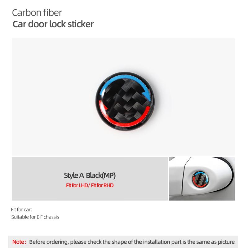 For BMW E90 F30 F10 F20 F18 E90 E46 E39 E70 F48 Carbon Fiber Car External Door Lock Button Cover Trim Sticker Tuning Accessories
