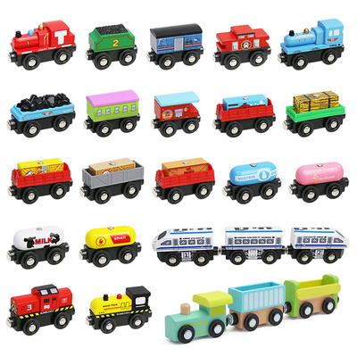 Electric Locomotive Train Magnetic Train Car Wooden Railway Track Accessories Fit for All Brand Wooden Tracks Toys for Kids