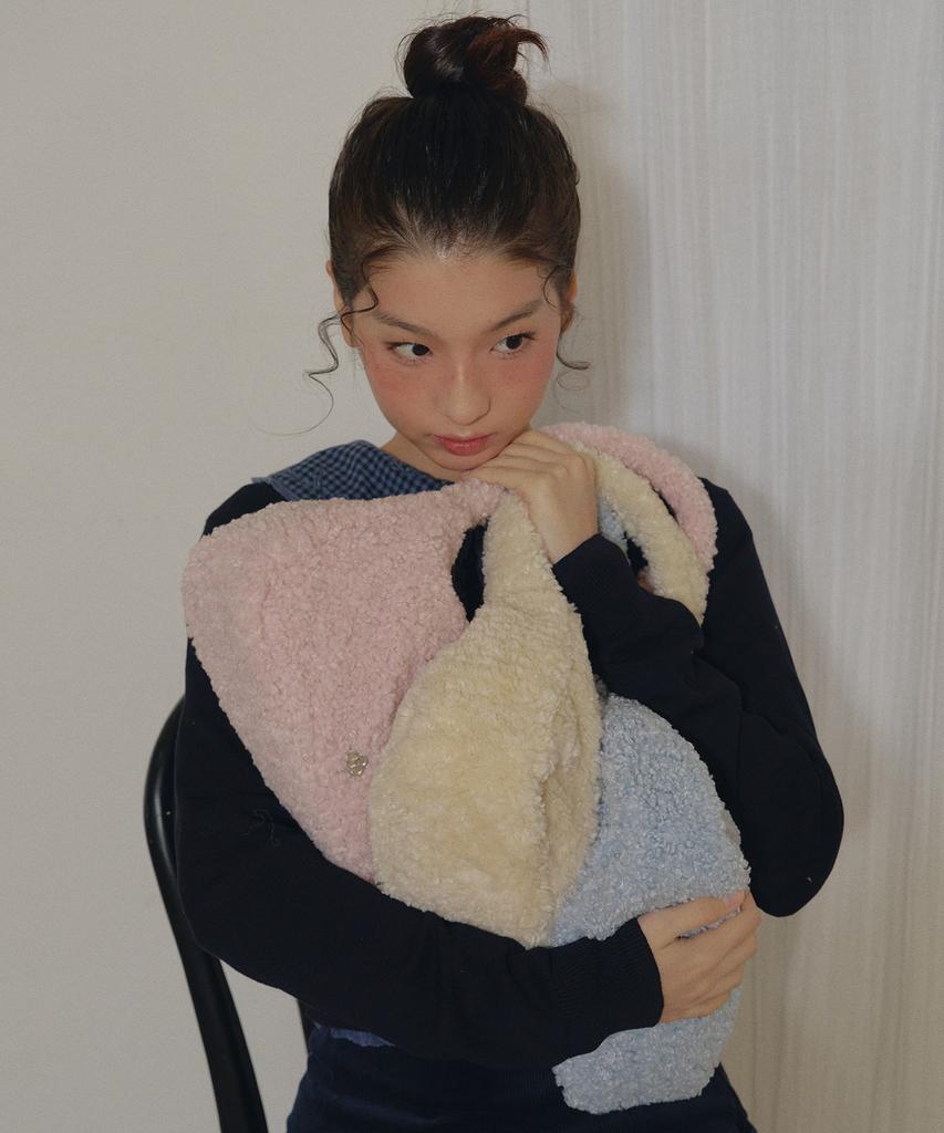 Heeari Ange Fur Tote Bag_Blue