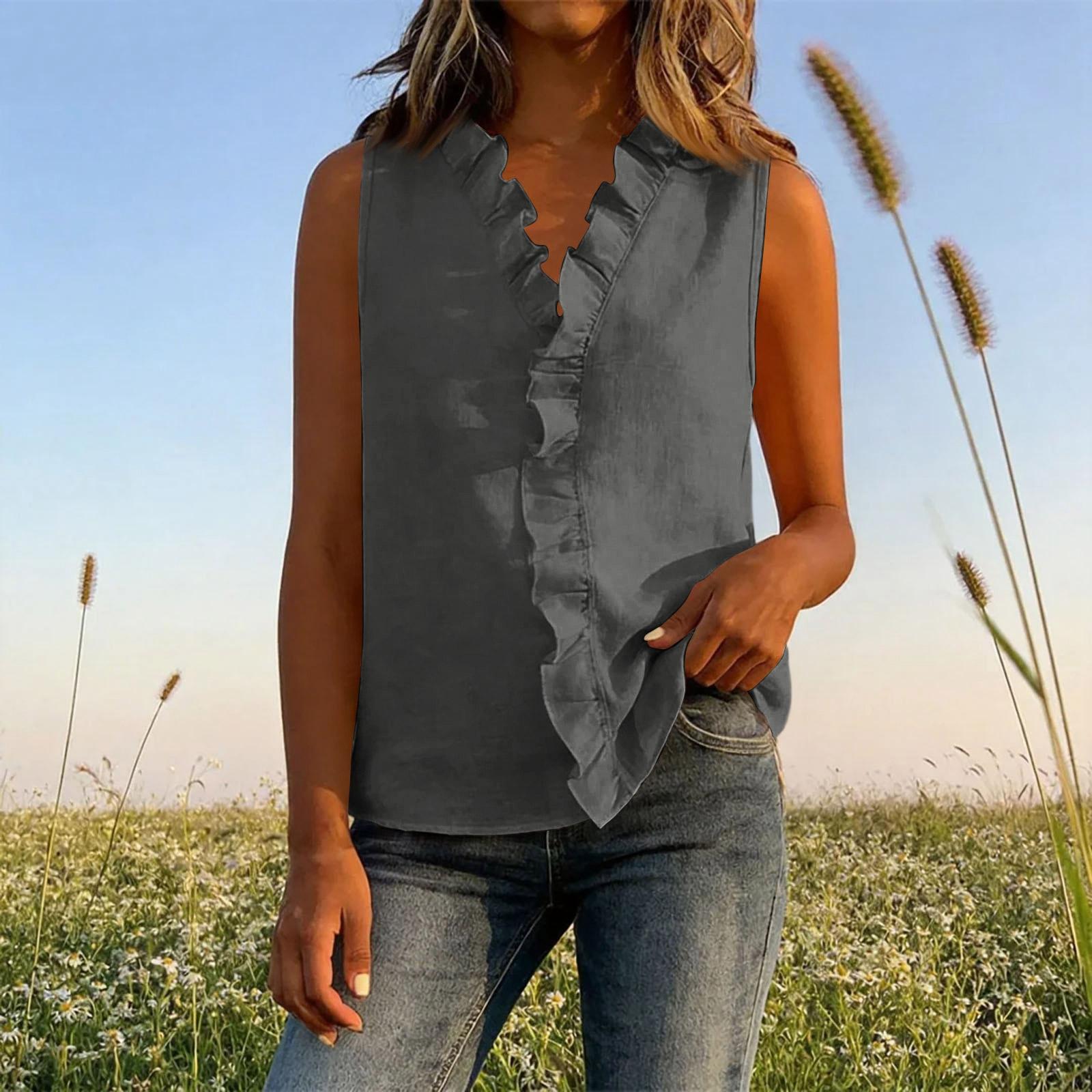 

Fashions Women Temperament Button V-neck Sleeve Blouse Casual Shirt XL