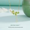 Tichiya S925 Silver Jade Tassel Necklace - Golden Branch & Leaf Design
