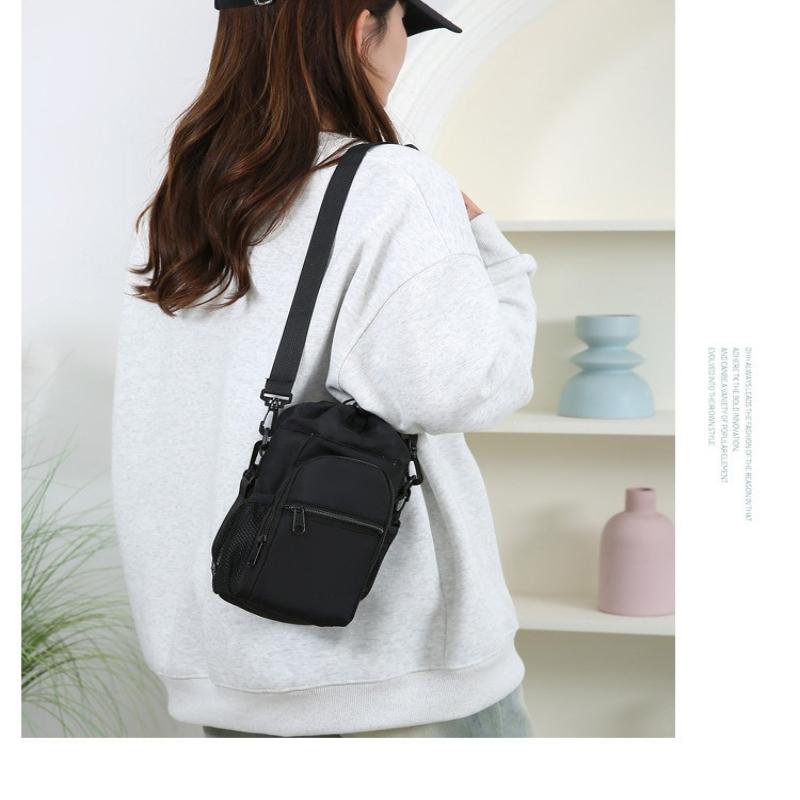 1Pc New Travel Water Cup Bag Multifunctional Outdoor Mobile Phone Shoulder Crossbody Bag Stylish Portable Drawstring Portable Bucket Bag