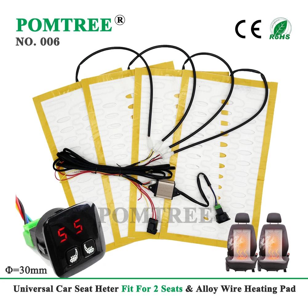 12V Universal Built-in Car Seat Heater Fit 2 Seaats with 5-Level Dual Control Switch System and 25W Alloy Wire Fast Heating Pads