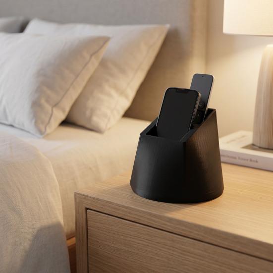3D Printed Remote Control Holder Creative Desk Organizer for Electronics & Small Items Novelty Decorative Storage Box for Home Office