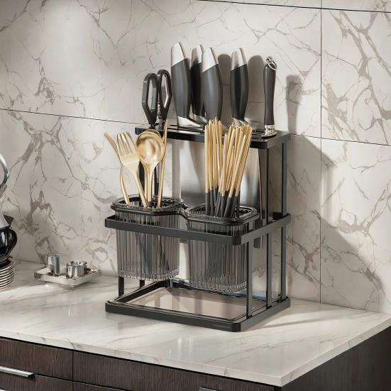 Chopstick Knife Holder Storage Organizer Utensil Cutlery Caddy Large Capacity