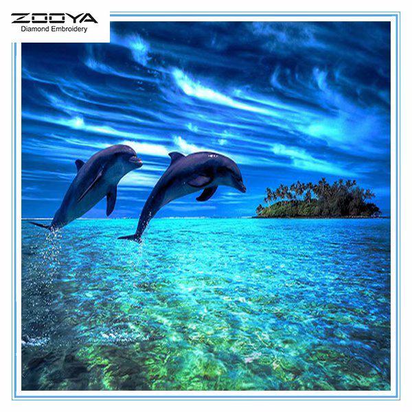 

ЗООЯ DIY 3D Круглая Алмазная картина Пейзаж Вышивка Крестом Стежок Главная Декор