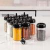 12 Piece Glass Spice Jar Set – 300 ml Containers with Labels, Lids & Built-In Spoons Attached to the Covers for Easy Use