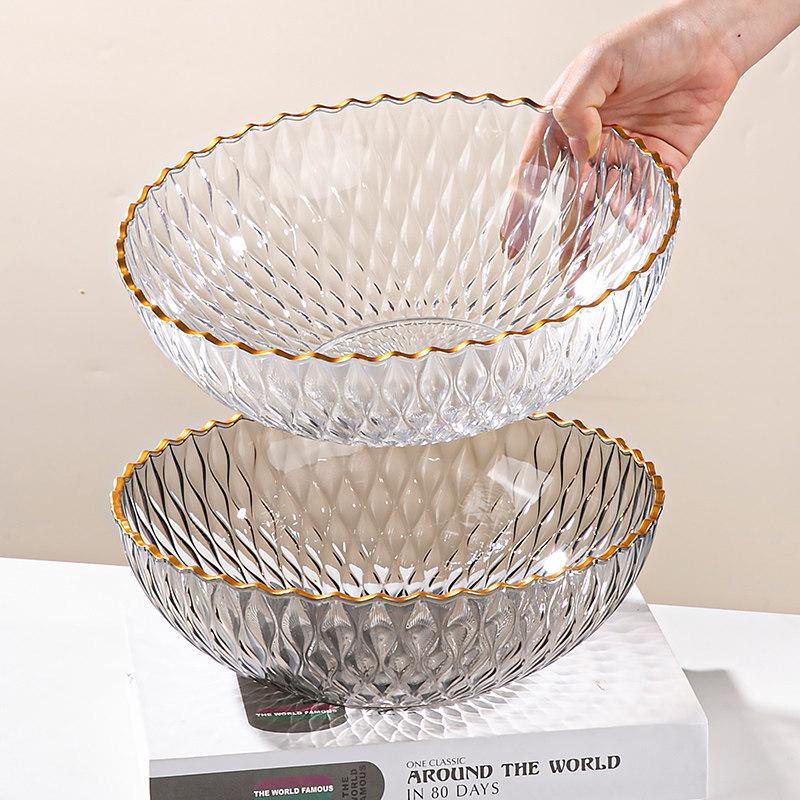 Elegant Korean Style Gold Wave Plastic Fruit Tray