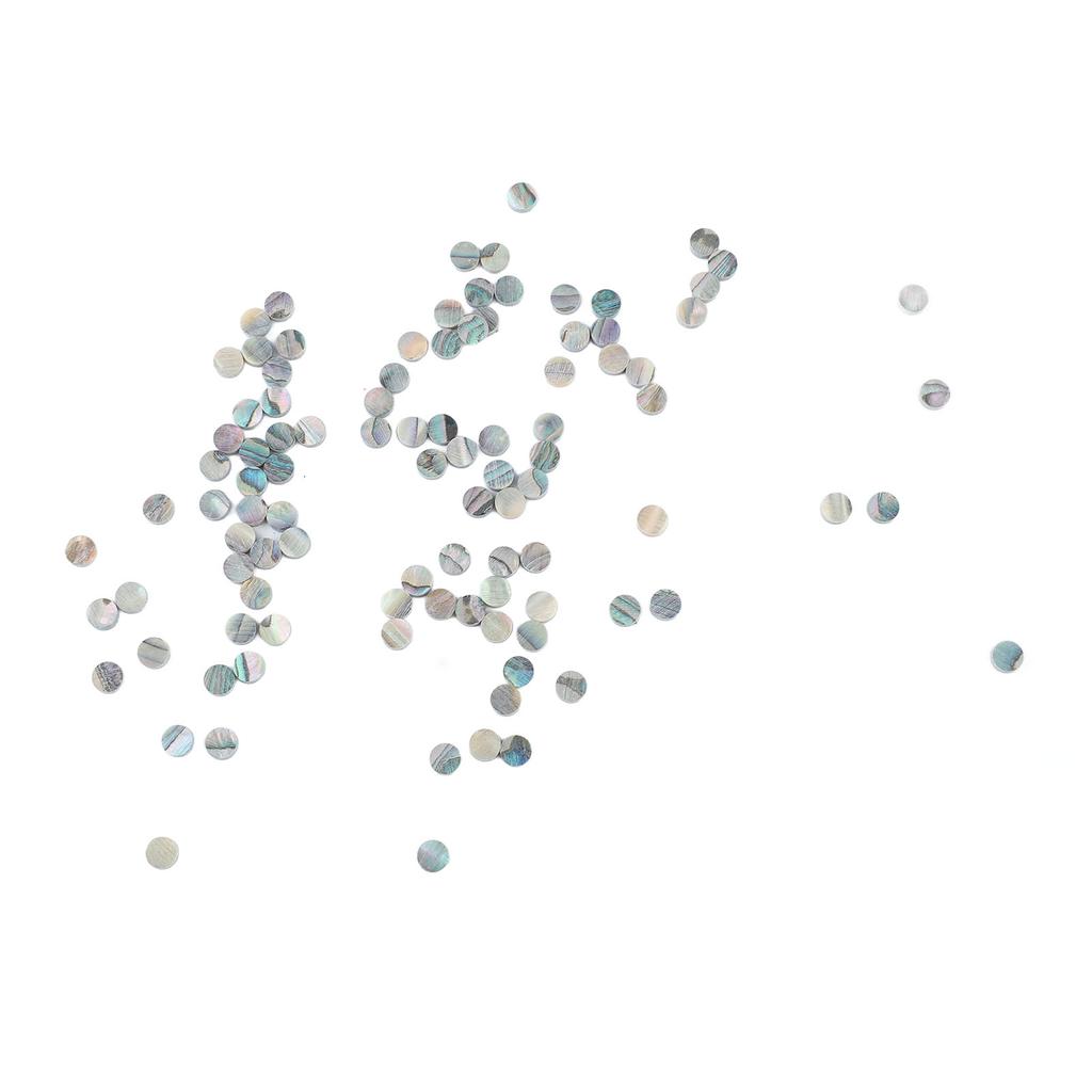 100Pcs Fretboard Dots Natural Abalone Shell Bright Color Round Guitar Inlay Dots for Ukulele Banjo