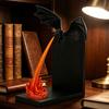 Ornamenti per Vetrine Drago Fiamma Book Nook Decor, Statuetta Drago che Sputa Fuoco Stampata in 3D, Brilla al Buio Giocattoli Trendy da Scrivania L'Ornamento Oscuro,