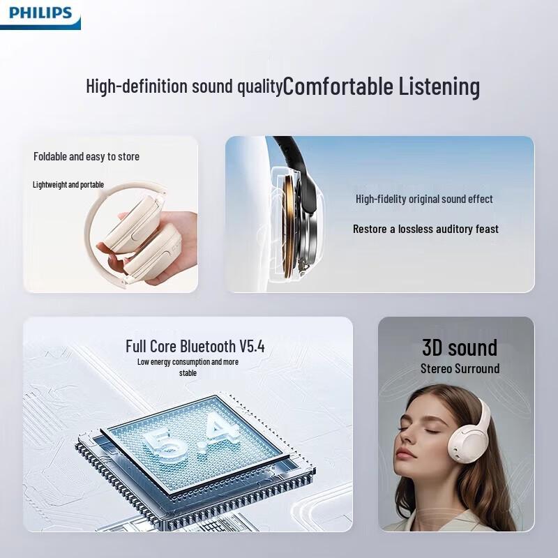 Philips TAH2020 Bluetooth Noise-Cancelling Headphones